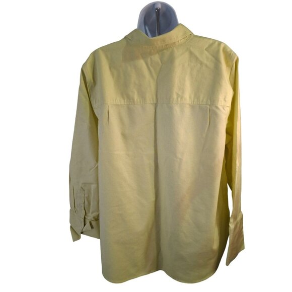 Chico's Button-Up No-Iron Chic Stretch Shirt Womens Size 3 XL Yellow - Picture 2 of 7